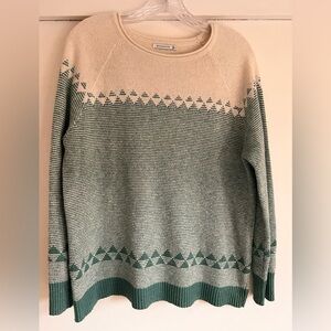 Staccato Cream and Green Patterned Sweater